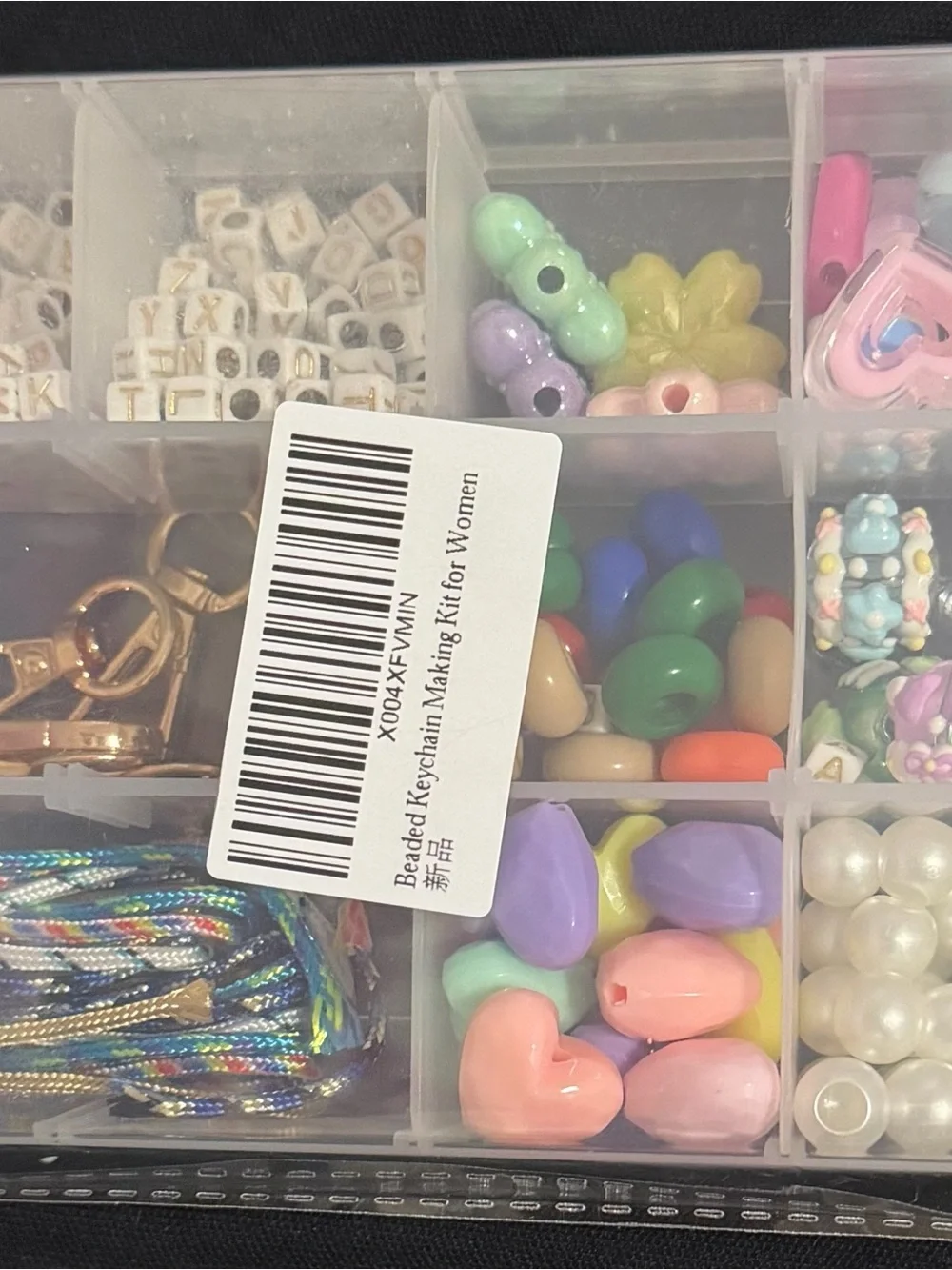 Multi-Compartment Clear Jewelry & Bead Storage Box - Pastel Beads